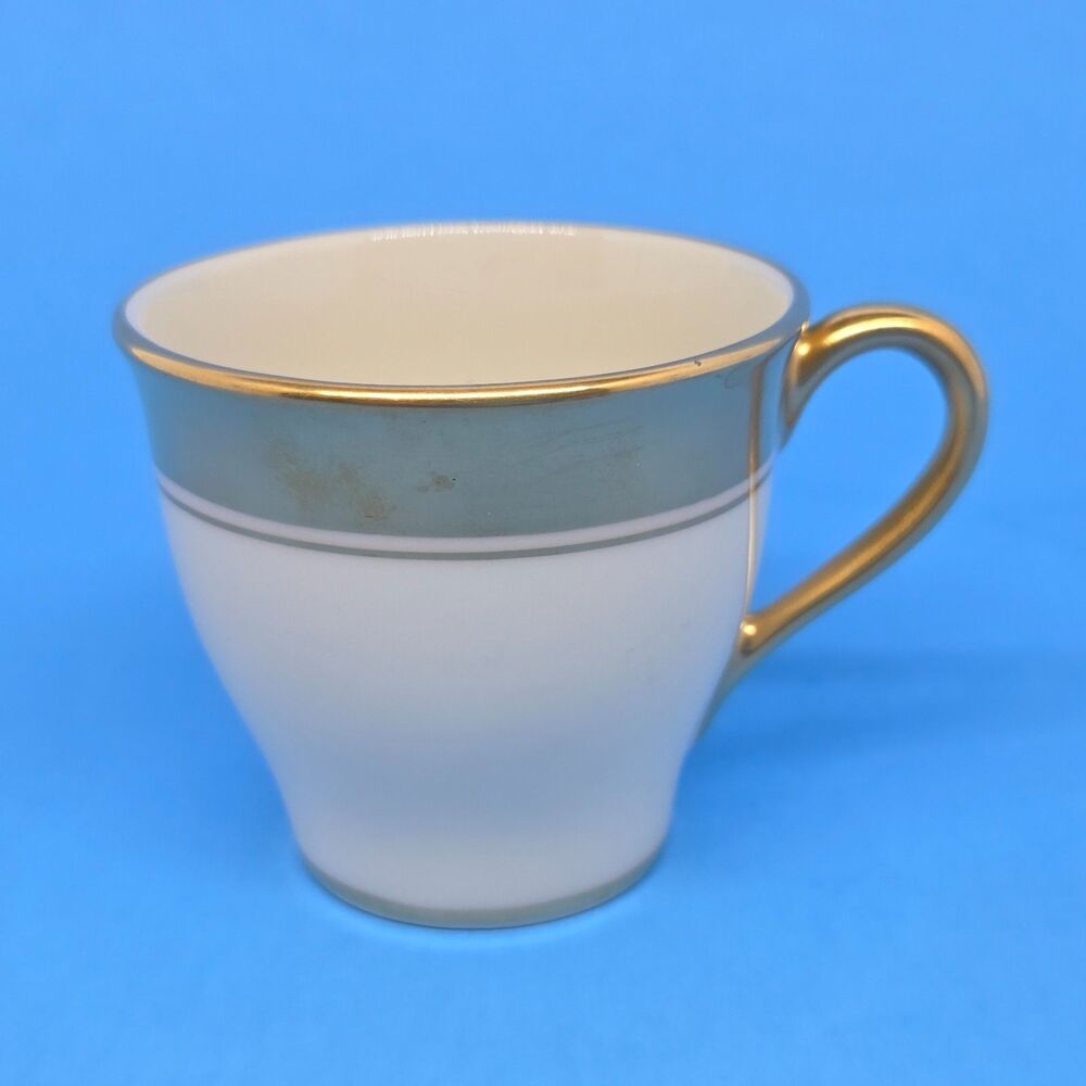 Lenox Vintage Gold Banded Demitasse Cup 2 1/4"D X 2"T Marked Lenox 608/86 1/2